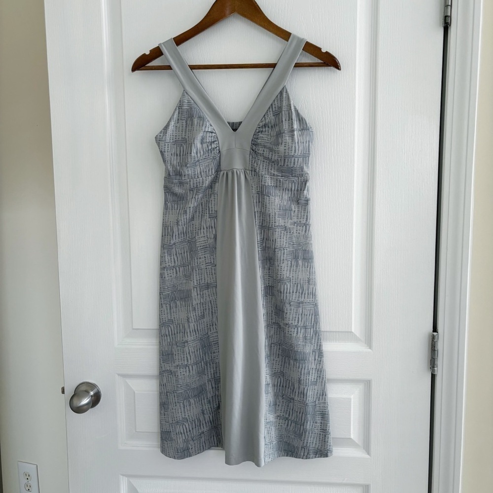 Patagonia Corinne Grey Geometric Print Sleeveless Dress Small
